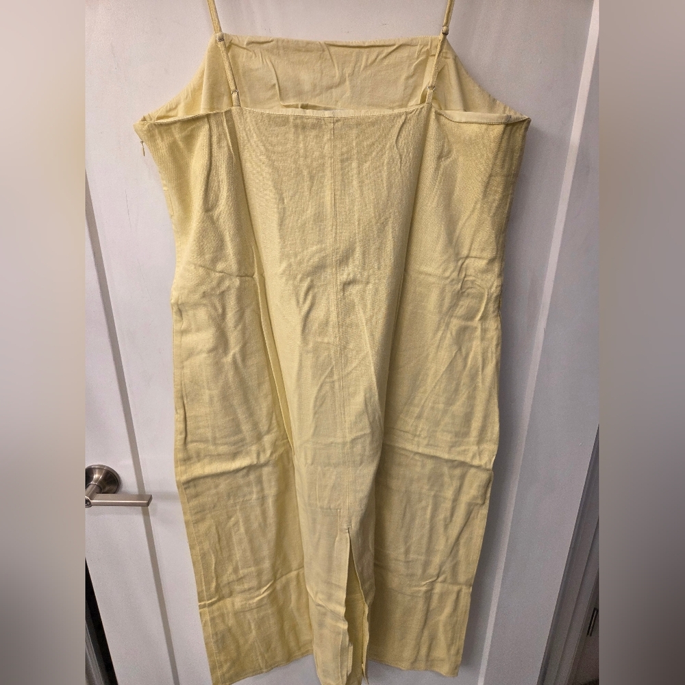 NWT - Banana Republic Linen Blend "Lime Fizz" Spaghetti Strap Midi Dress - Size - Picture 6 of 15